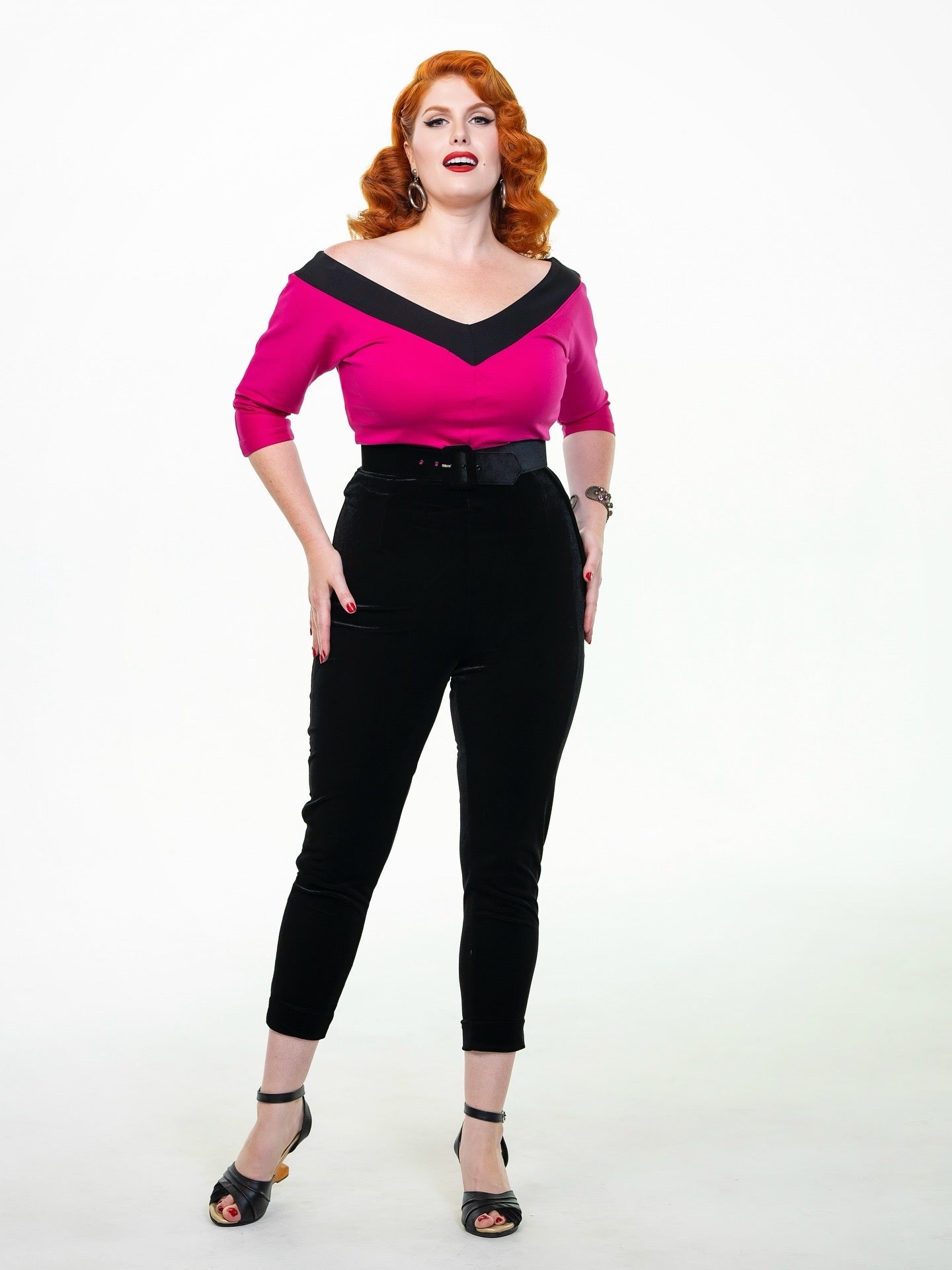 Pinup Pants in Black Velvet