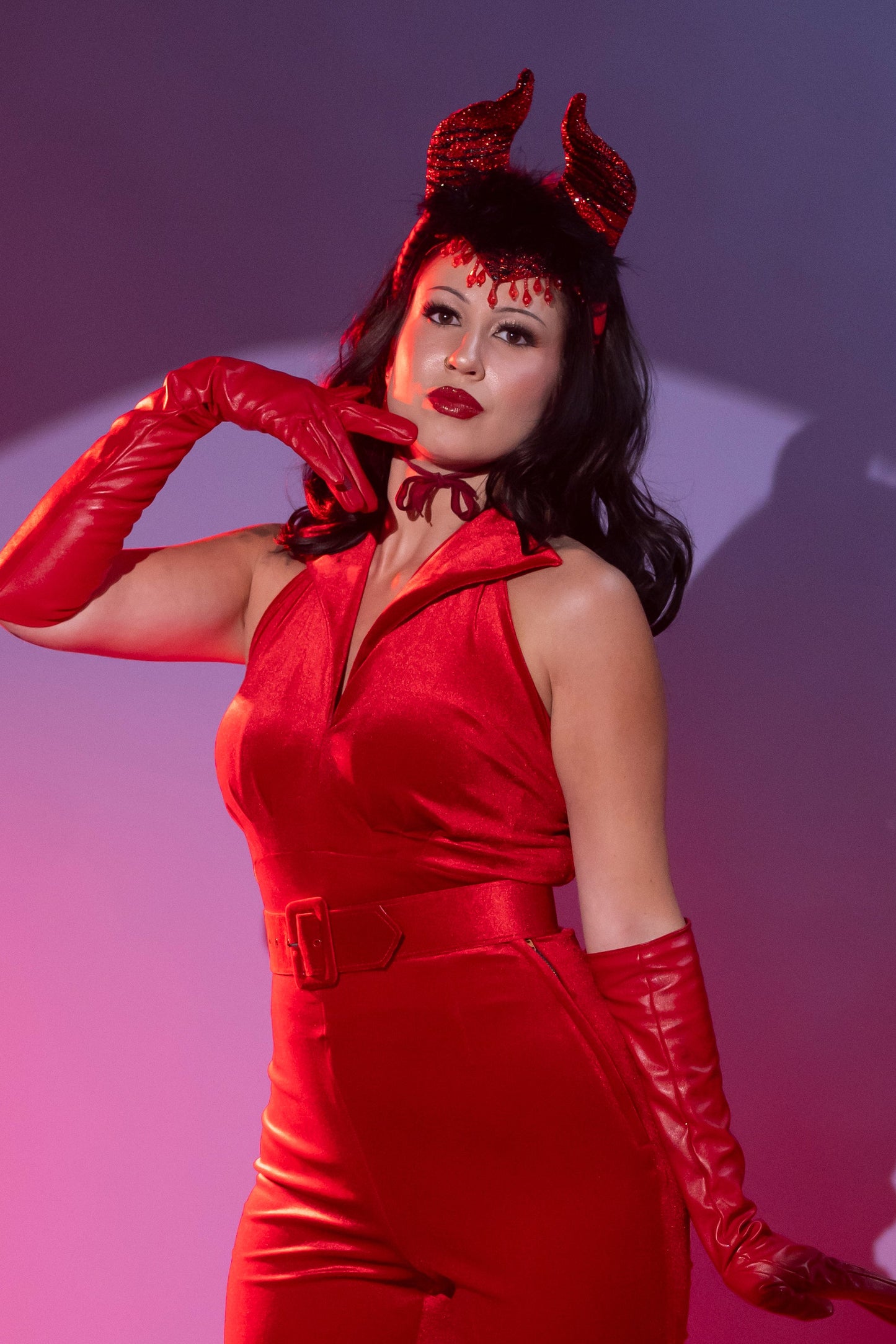 Pinup Halter Top in RED Velvet