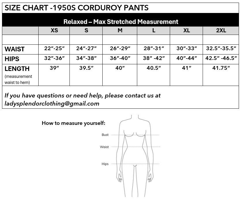 1950s Corduroy Pants