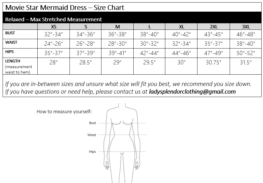 Movie Star Mermaid Dress in Black