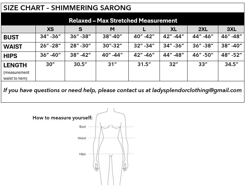 Shimmering Sarong in Black with Gold Sequin PREORDER