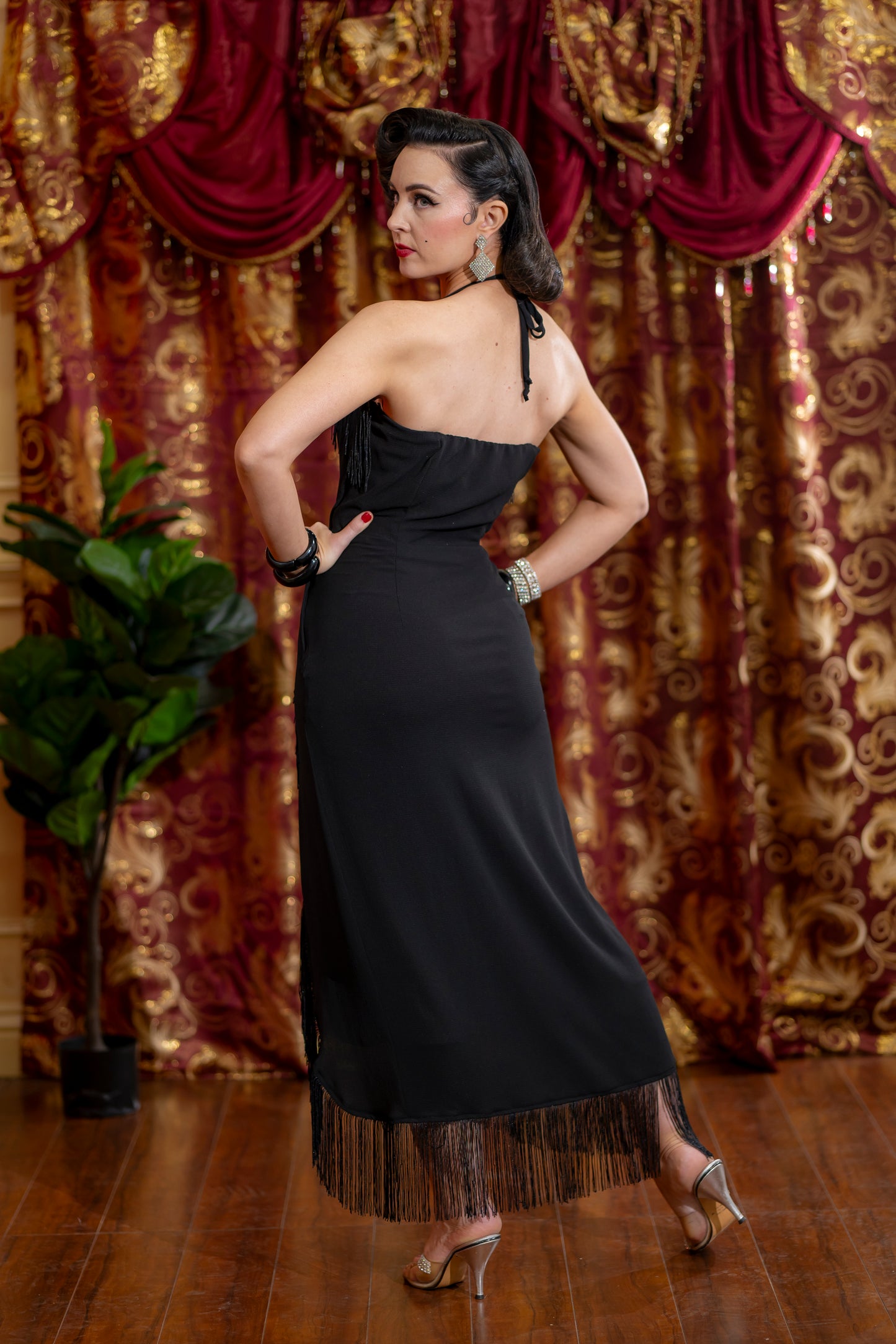 Last One Sale Cha Cha Fringe Dress in Black