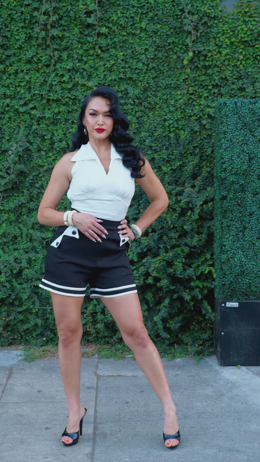 Daywear Dolly Shorts in Black & White PREORDER