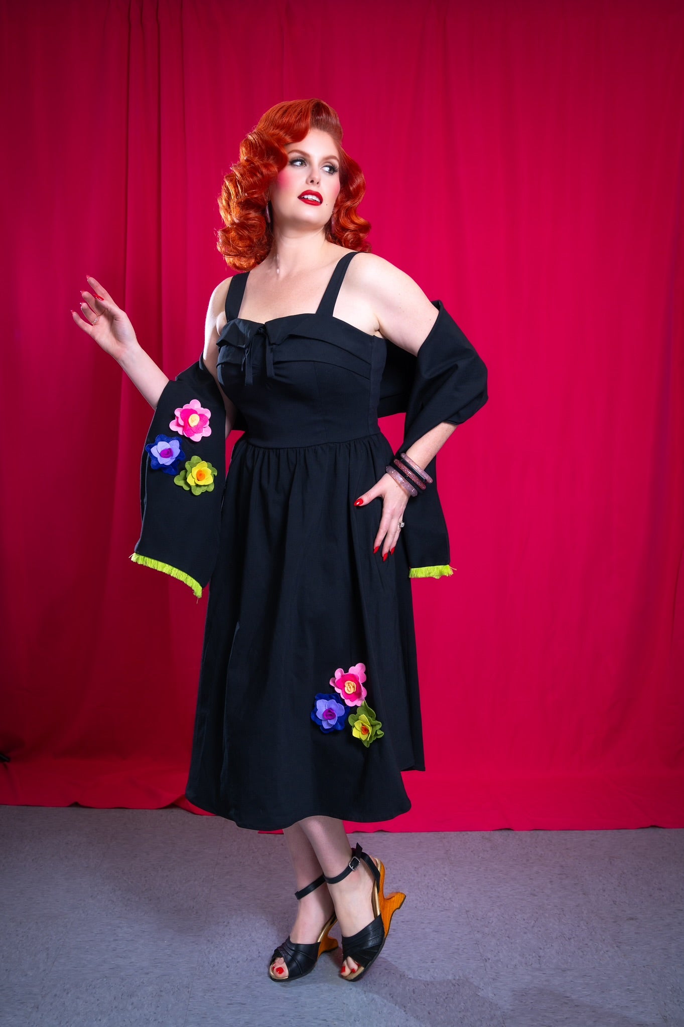 The Melrose Dress in Black Floral PREORDER