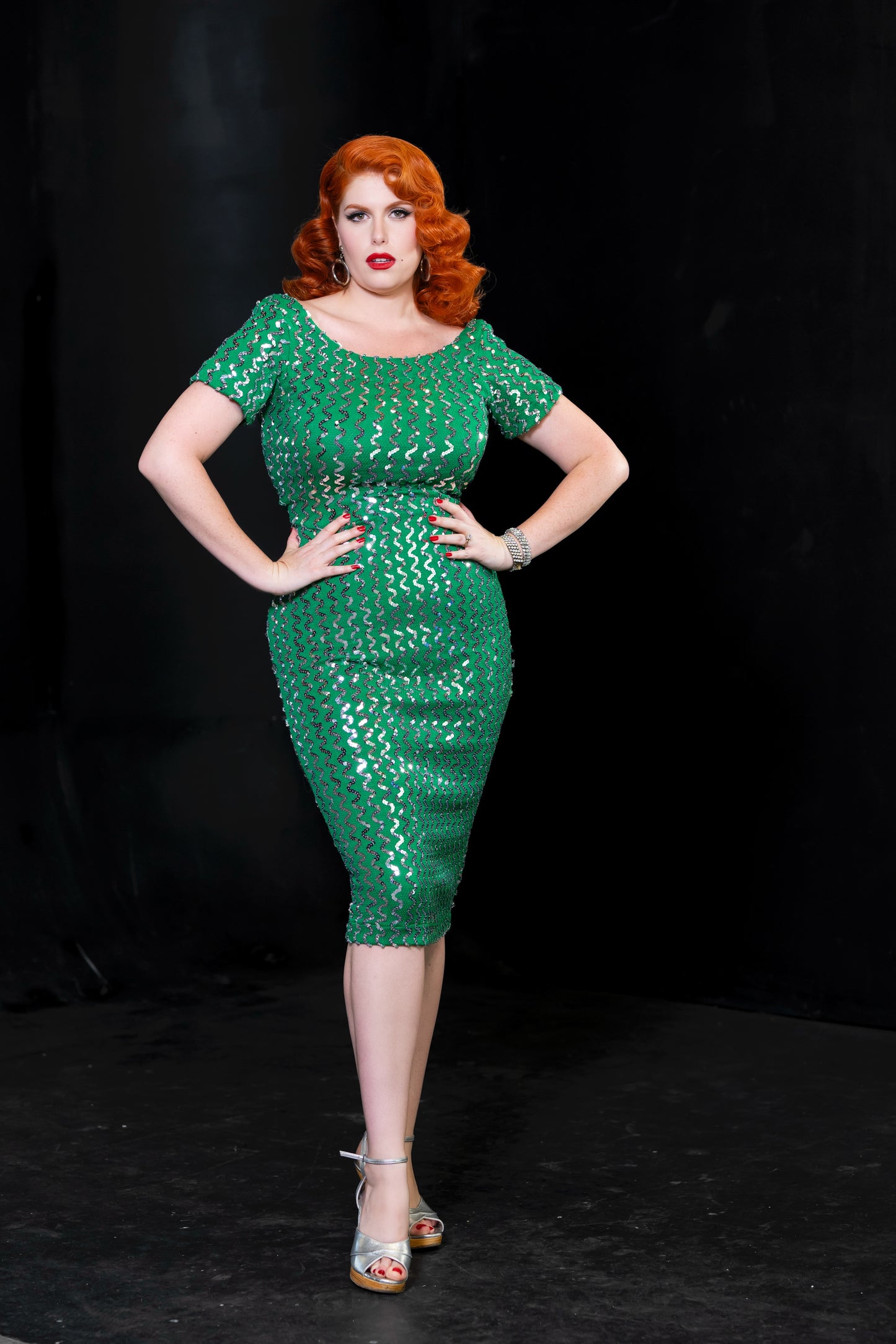 The Knitty Gritty Dress in Green PREORDER