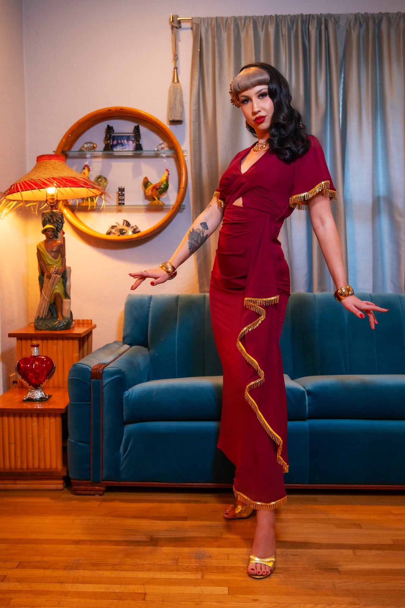 The Lady Grable Dress in Burgundy Jersey PREORDER