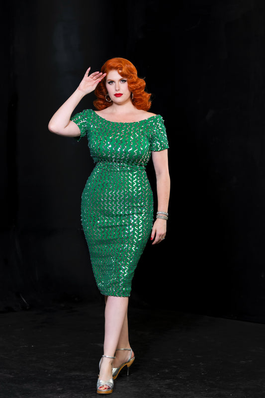 The Knitty Gritty Dress in Green PREORDER