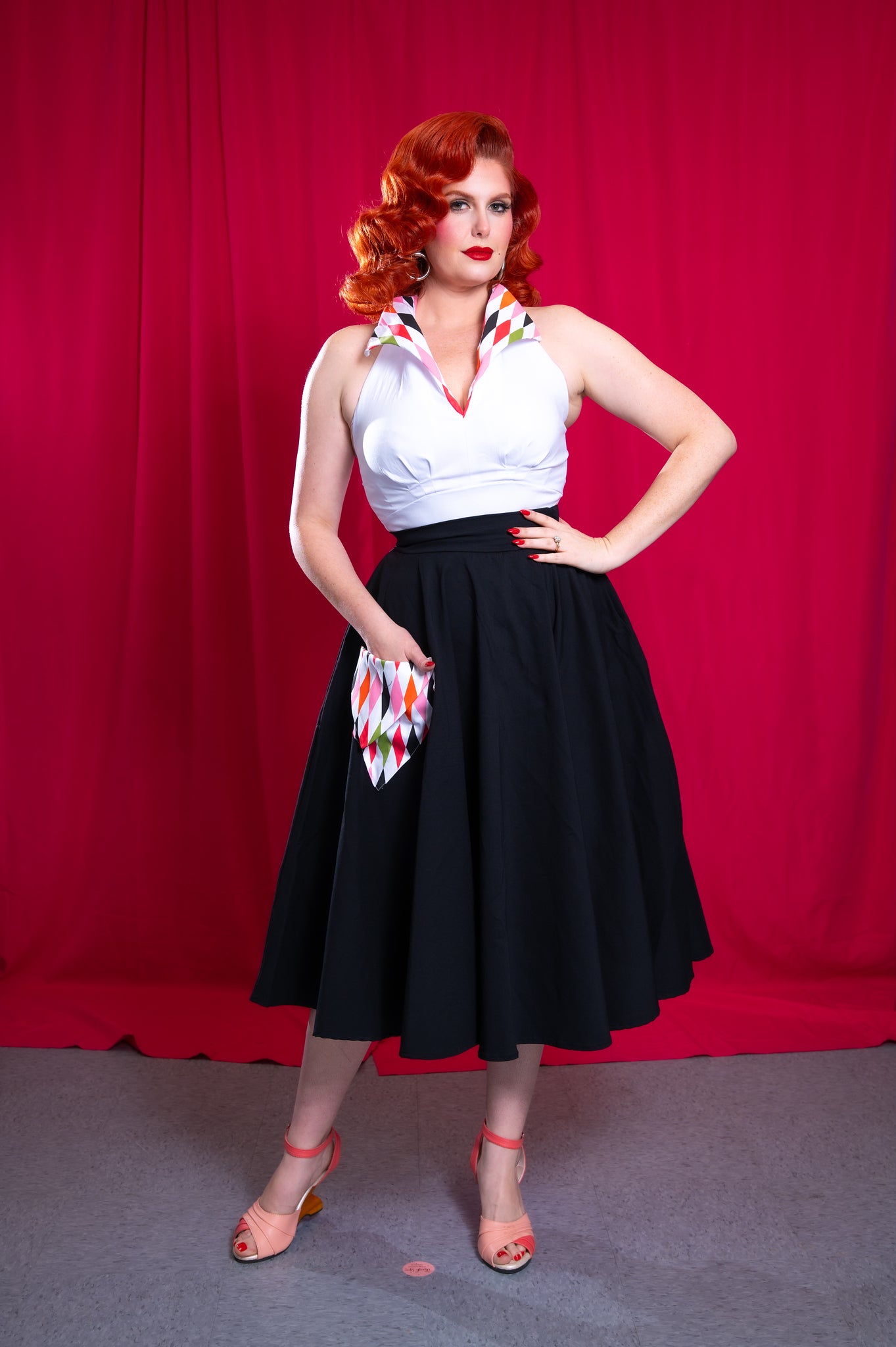The HarleQUEEN Pinup Halter Top in White