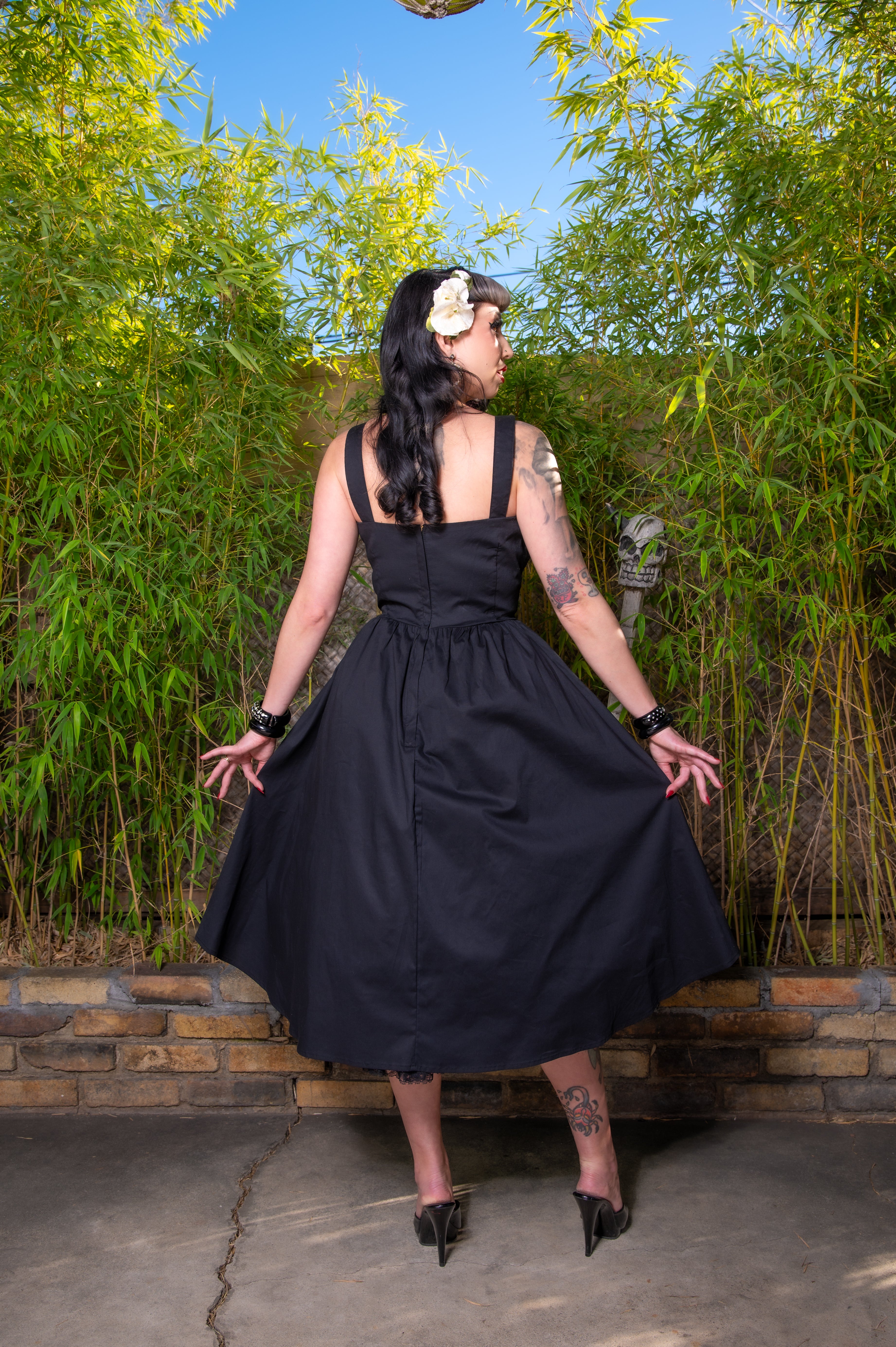 The Melrose Dress in Novelty Black – LadySplendorClothing