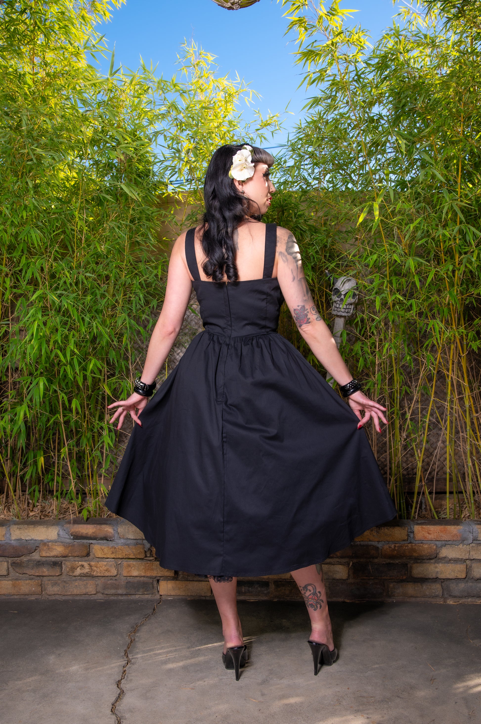 The Melrose Dress in Novelty Black – LadySplendorClothing