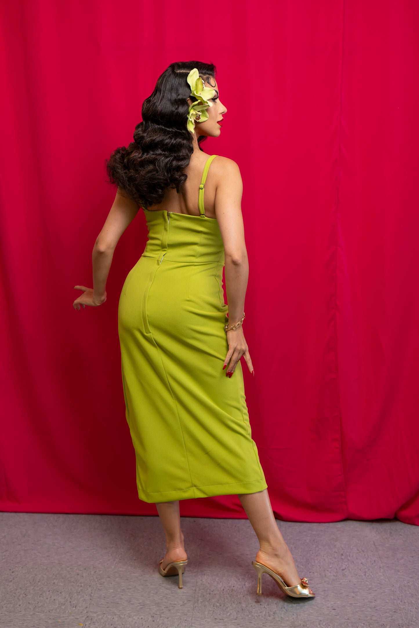 Shimmering Sarong in Green Apple Chartreuse PREORDER