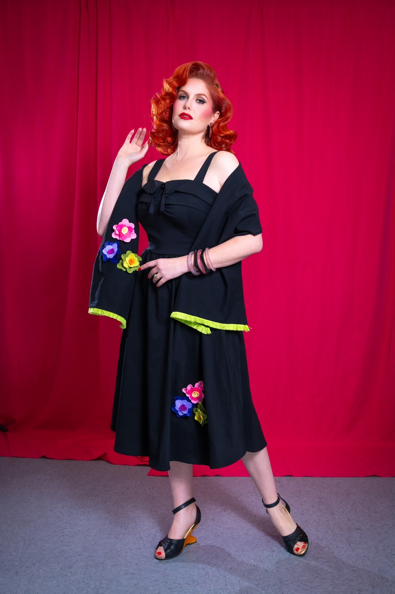 The Melrose Dress in Black Floral PREORDER