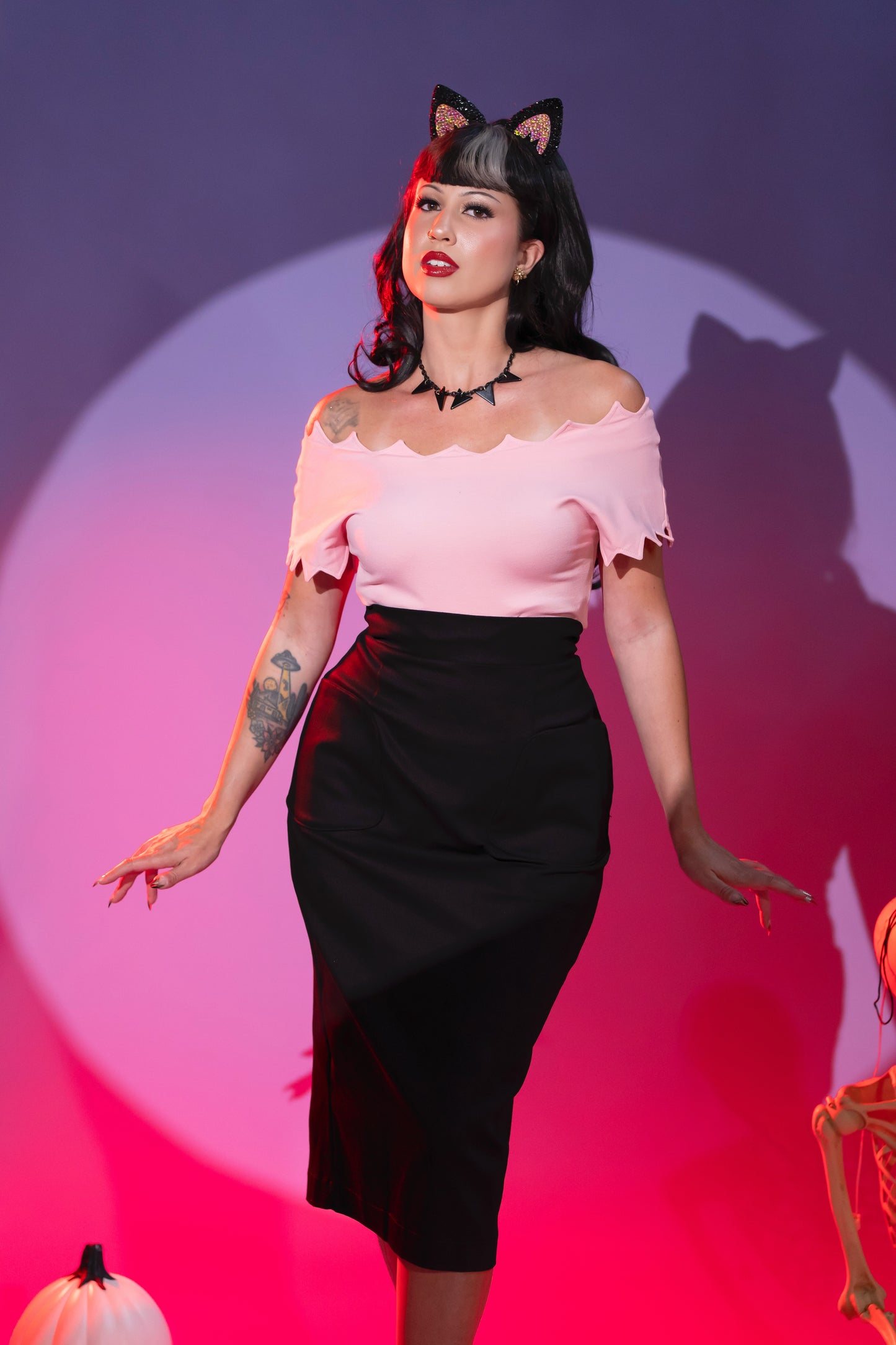 Shark Bite Top in Light Pink