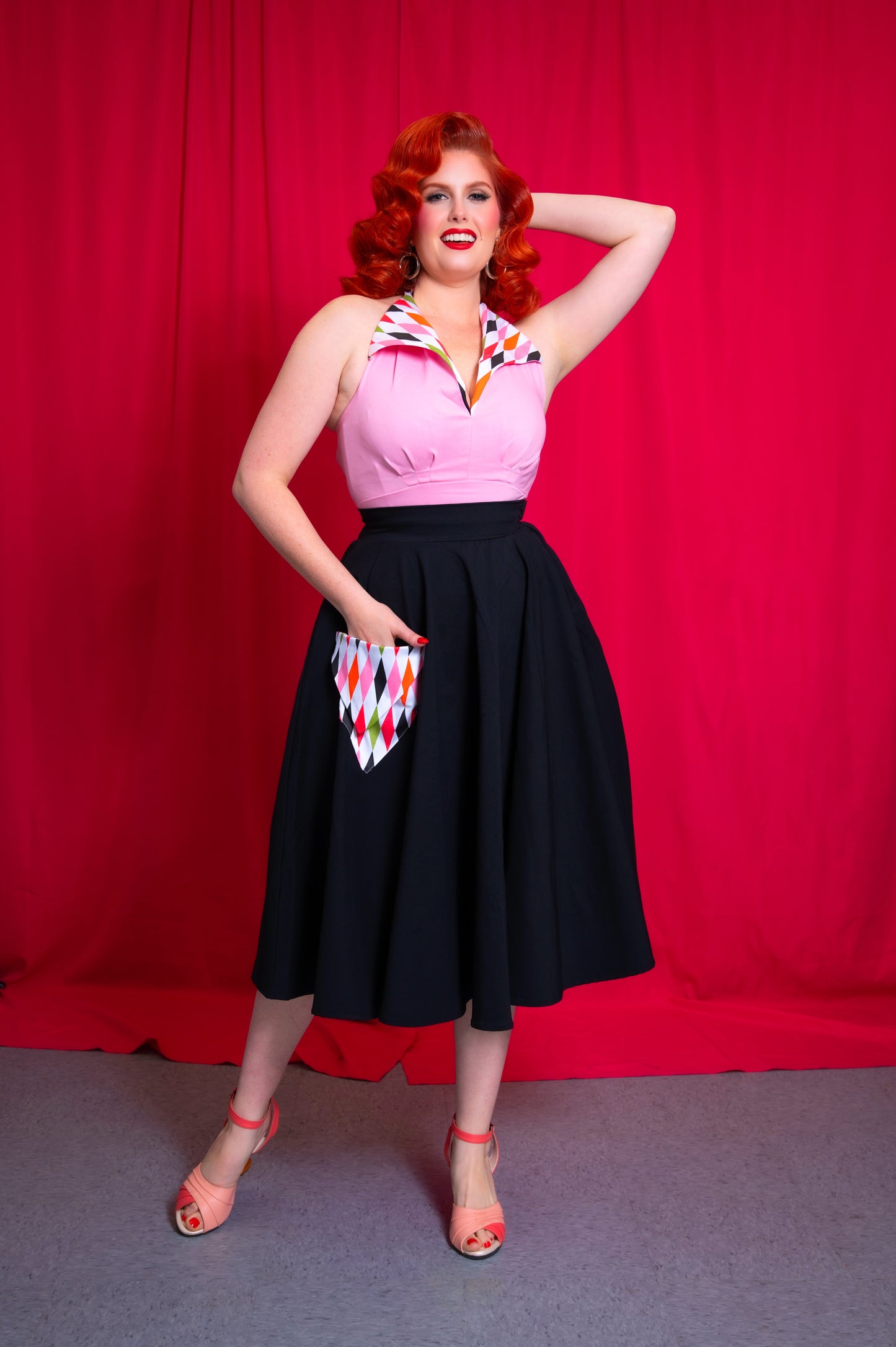 The HarleQUEEN Pinup Halter Top in Light Pink