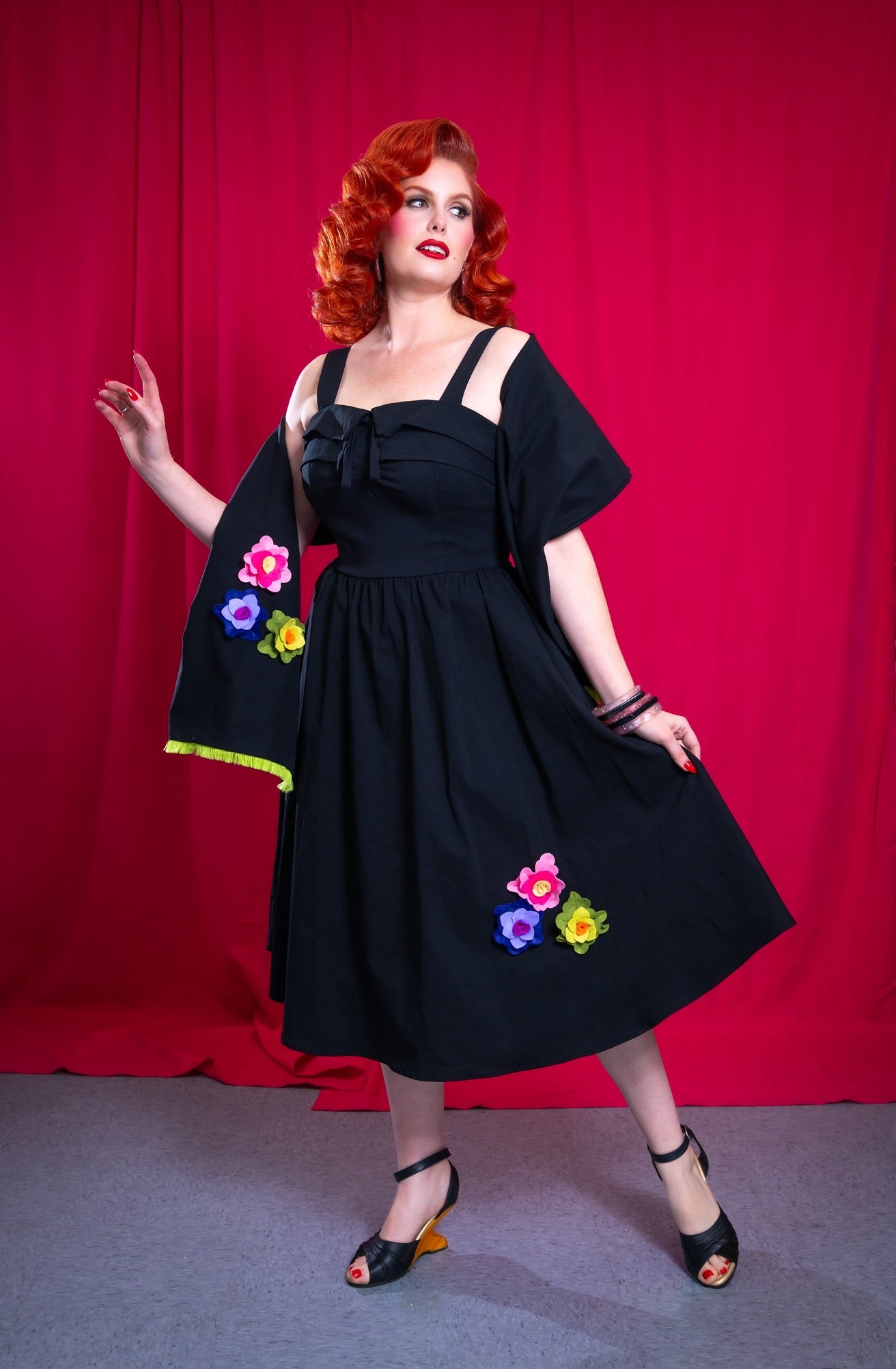 The Melrose Dress in Black Floral PREORDER