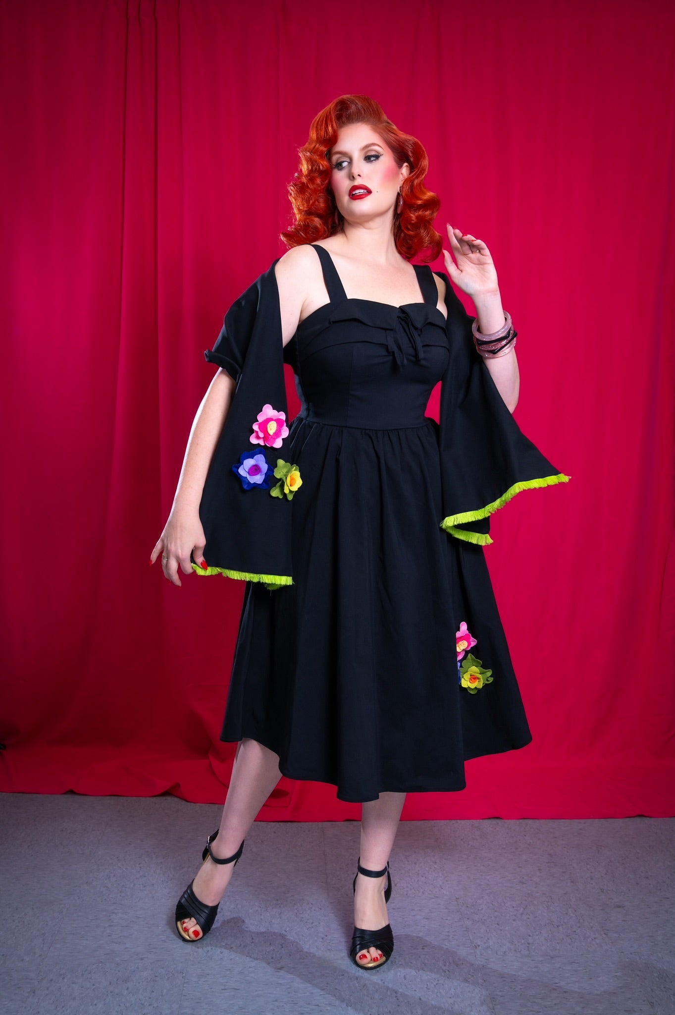 The Melrose Dress in Black Floral PREORDER