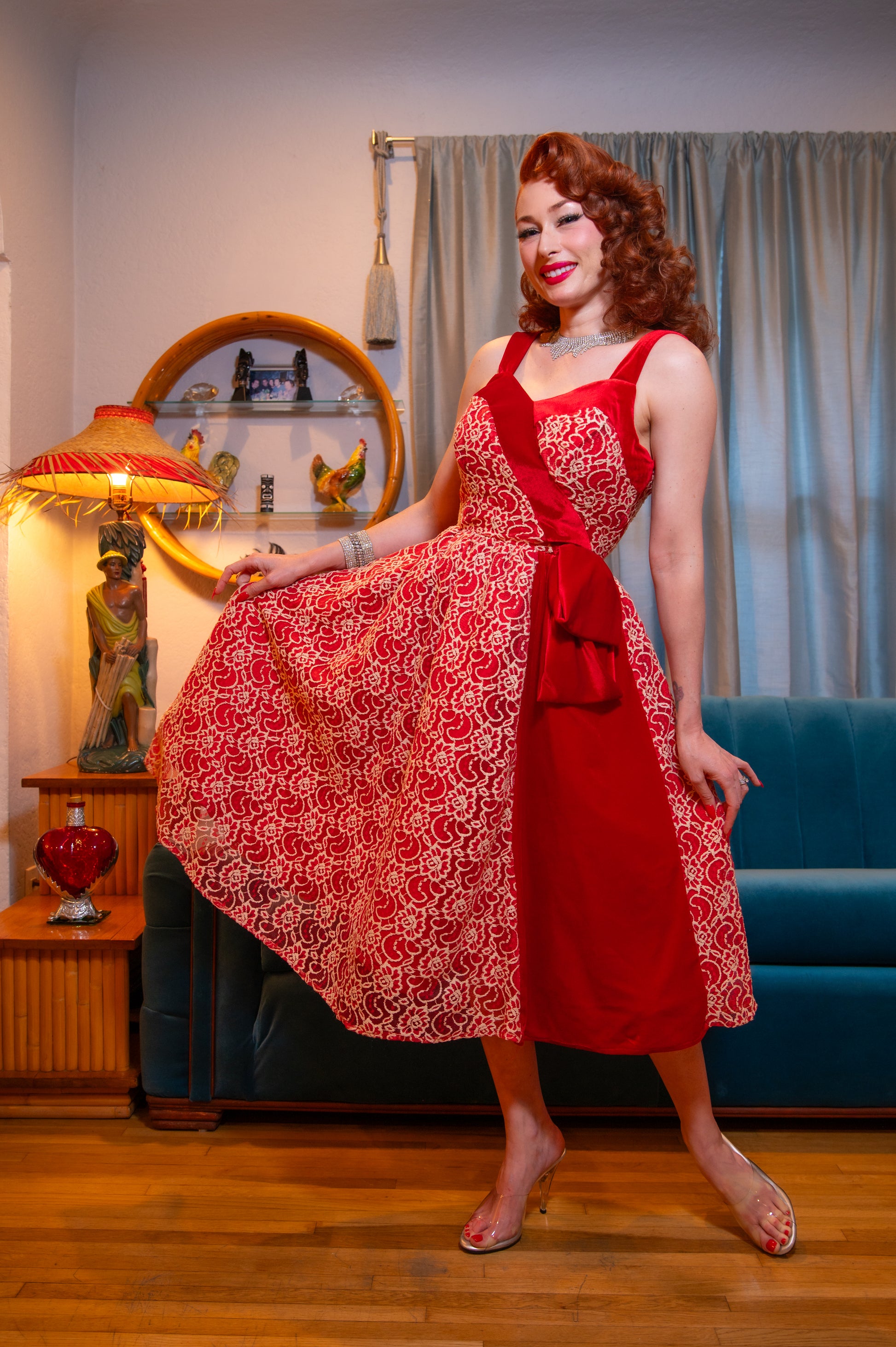 red lace sweetheart dress Sweetheart Red Lace Applique Mermaid Prom Dress FancyVestido