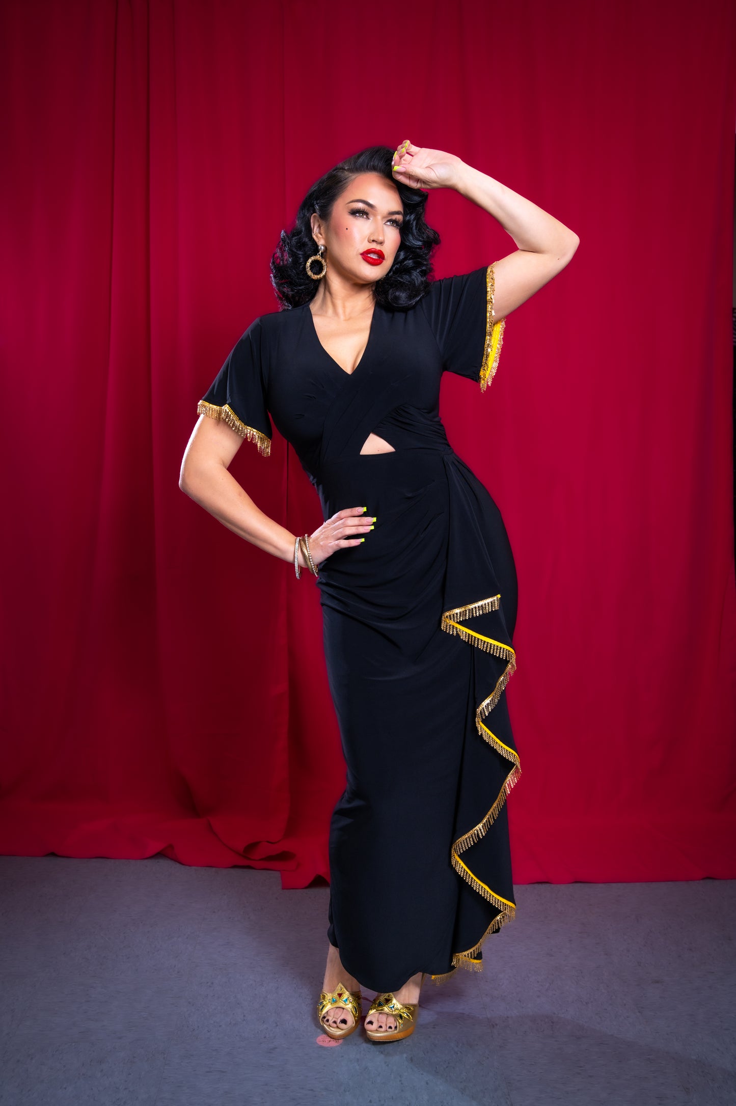 The Lady Grable Dress in Black Jersey