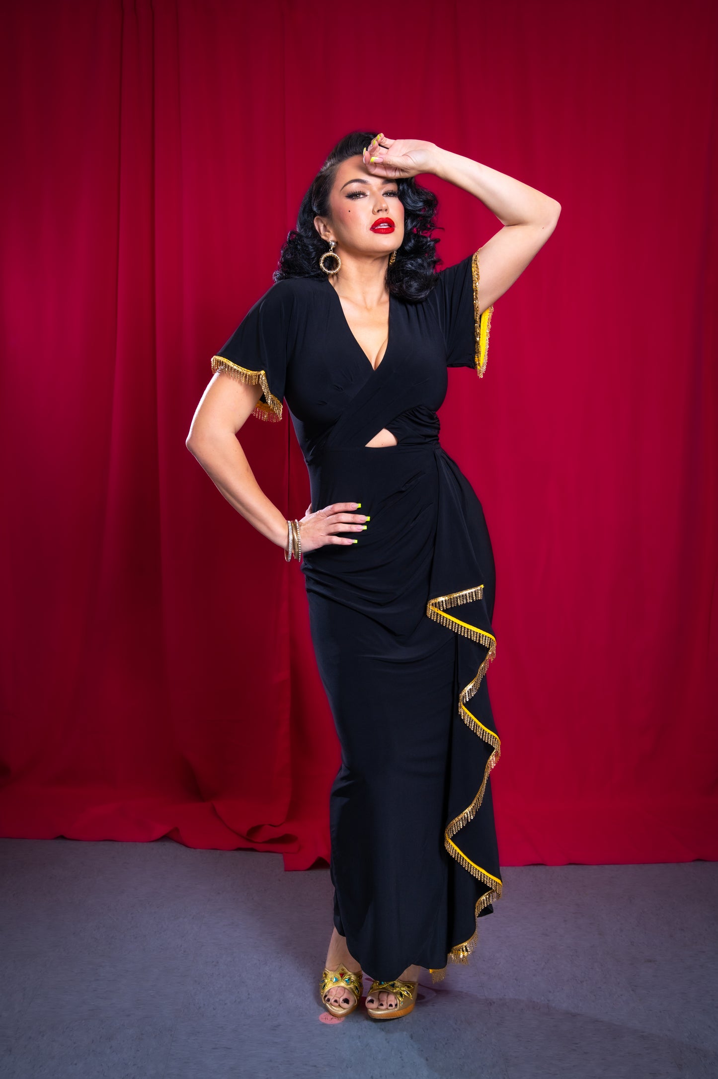 The Lady Grable Dress in Black Jersey