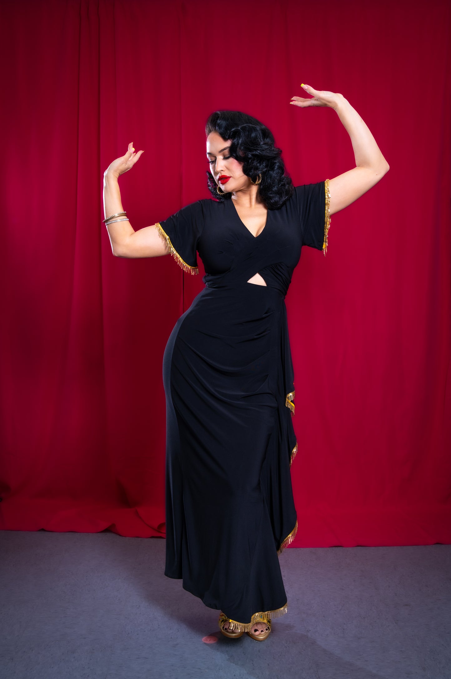 The Lady Grable Dress in Black Jersey