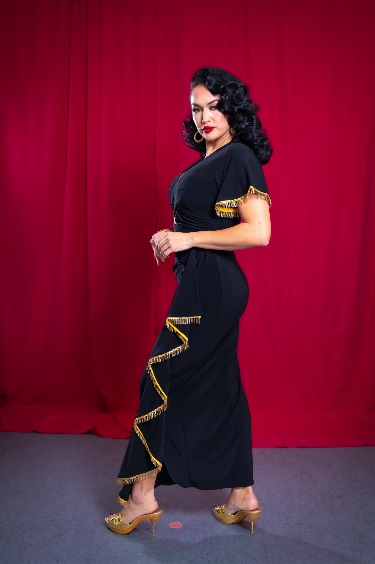 The Lady Grable Dress in Black Jersey