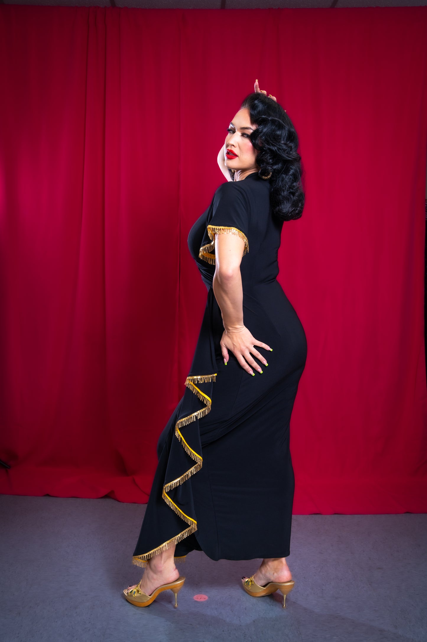 The Lady Grable Dress in Black Jersey