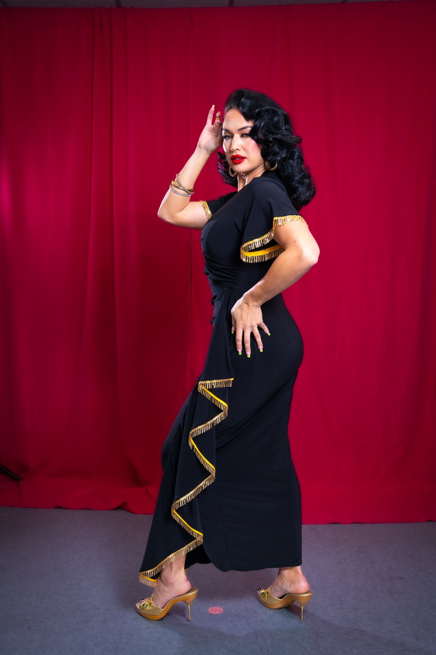 The Lady Grable Dress in Black Jersey