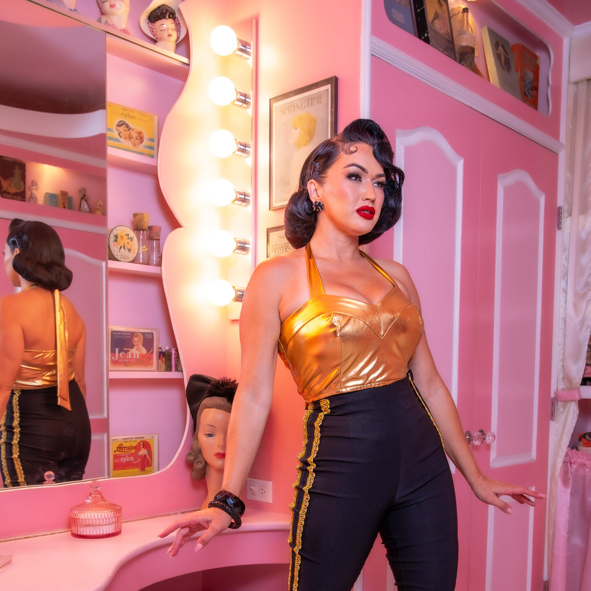 The Rockabilly Halter Top in GOLD PREORDER