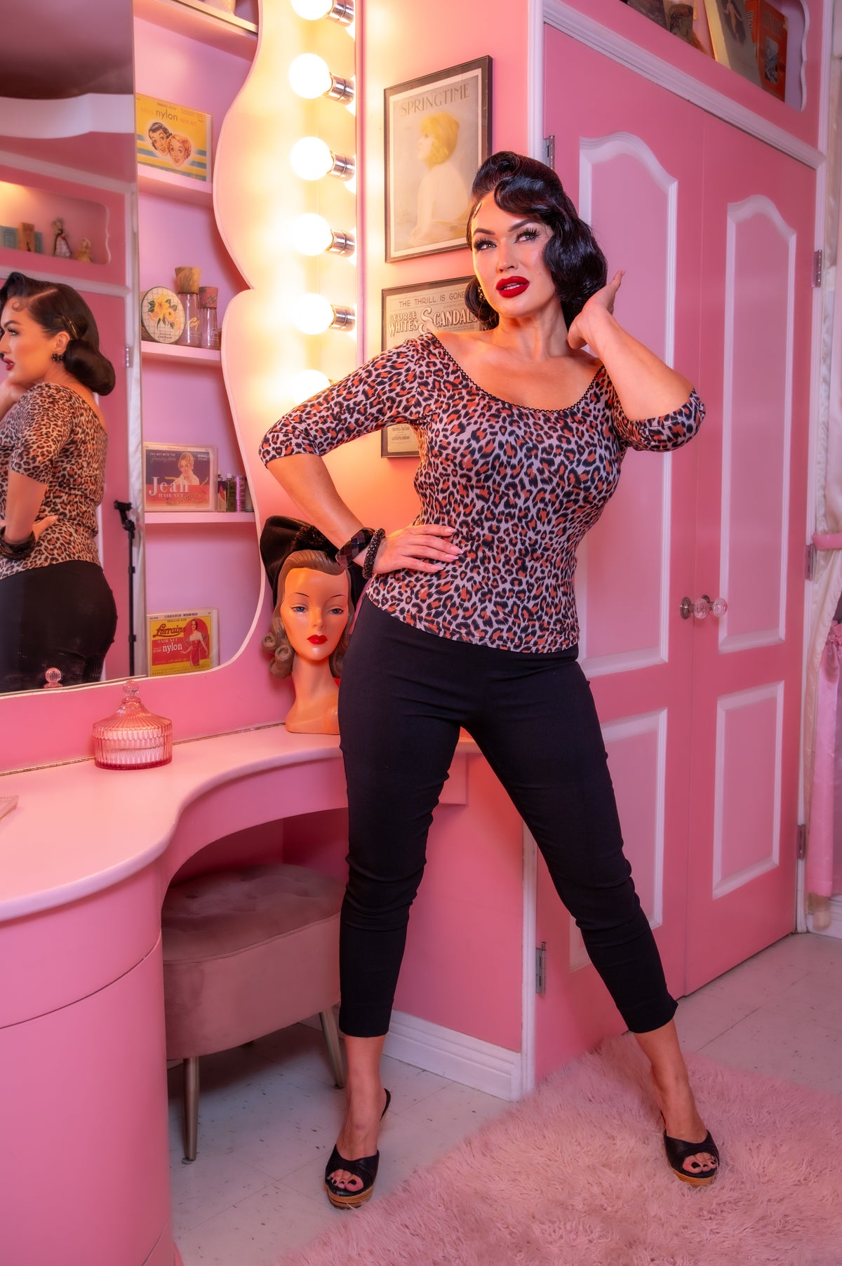 Ballerina Top in Grey Leopard