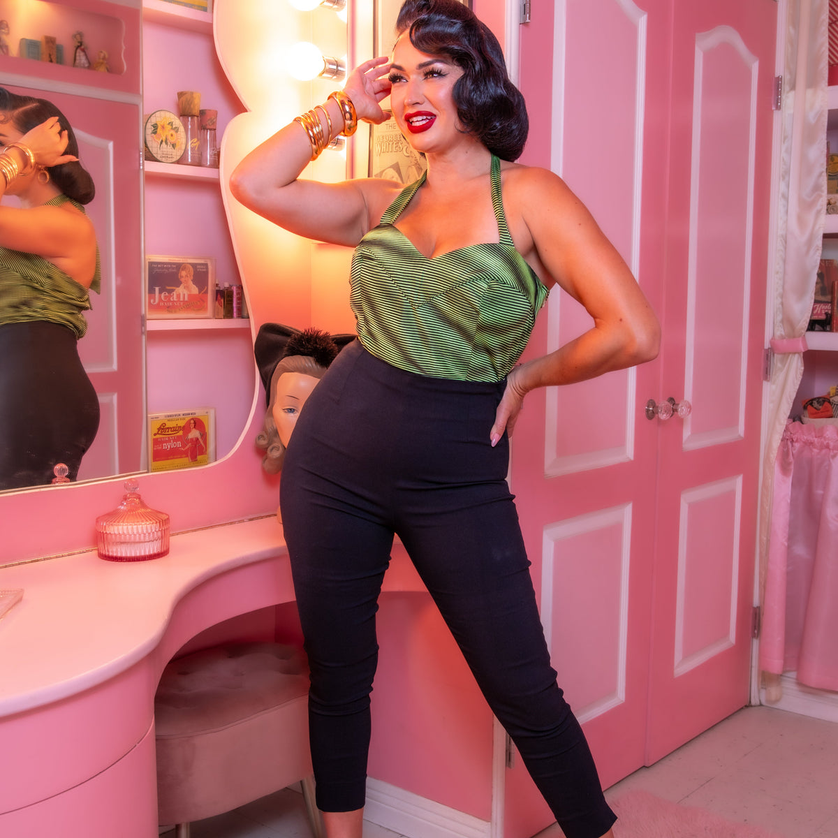 The Rockabilly Halter Top in 3D GREEN PREORDER
