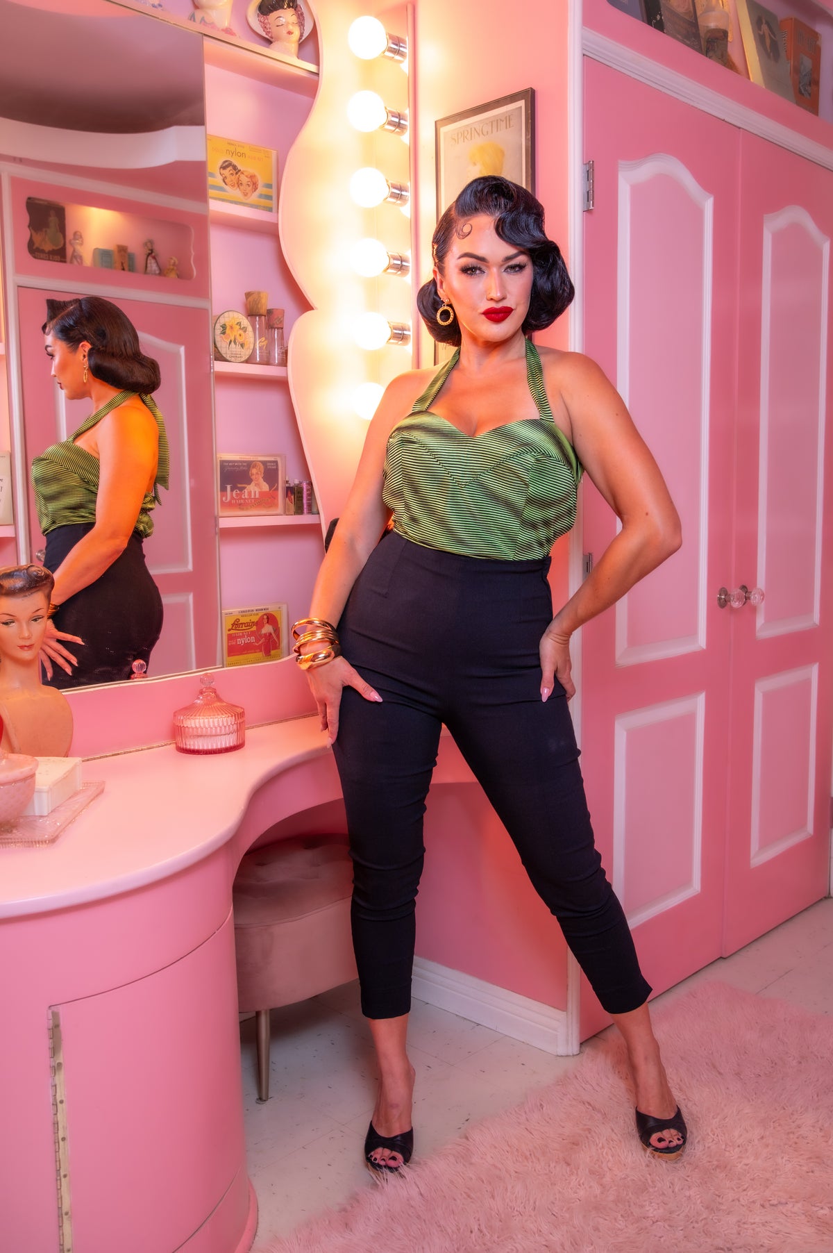 The Rockabilly Halter Top in 3D GREEN PREORDER