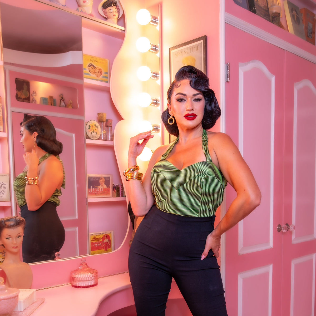 The Rockabilly Halter Top in 3D GREEN PREORDER