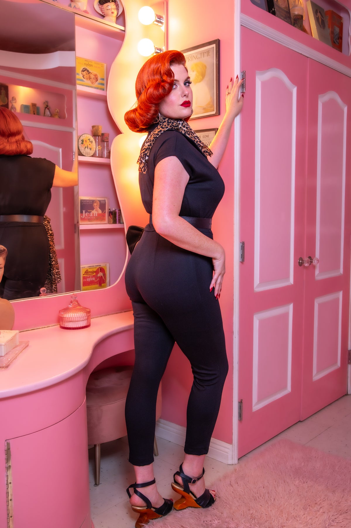 The Bad Girl Jumpsuit with Leopard Scarf PREORDER