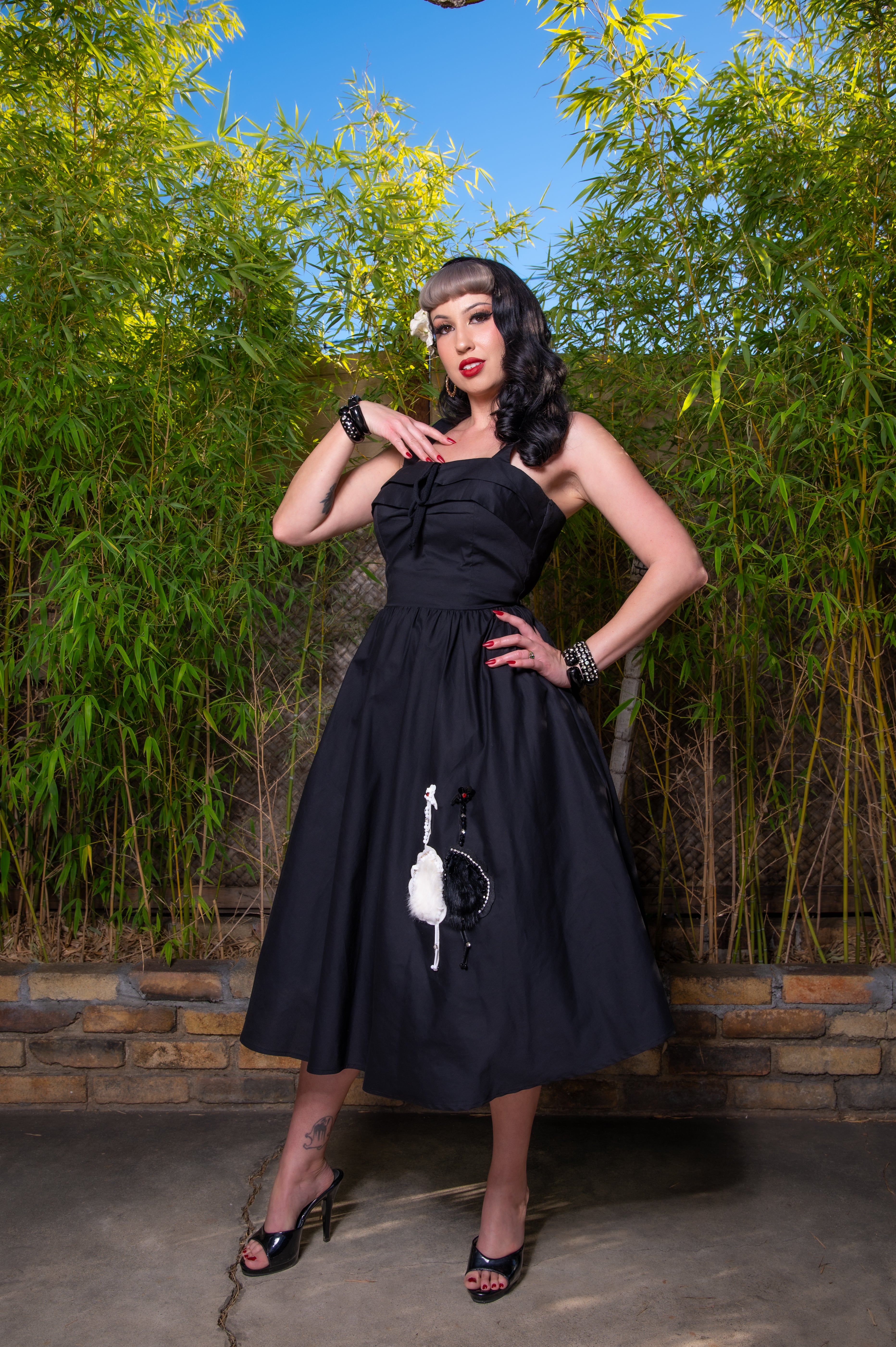 The Melrose Dress in Novelty Black – LadySplendorClothing