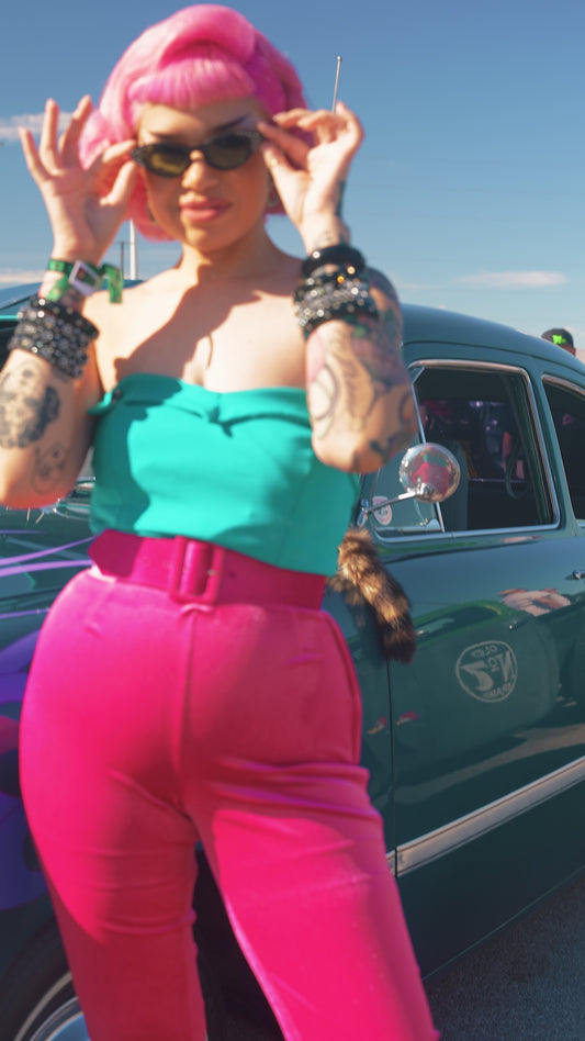 The QUEEN Sun Top in Teal Blue
